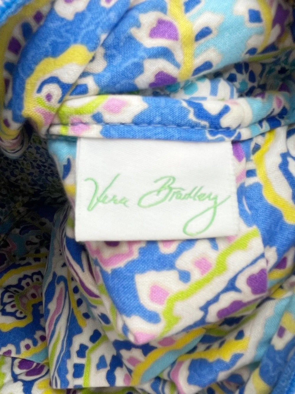 Vera Bradley New Hobo Capri Blue 2007 Quilted Paisley Shoulder Bag Blue Purple